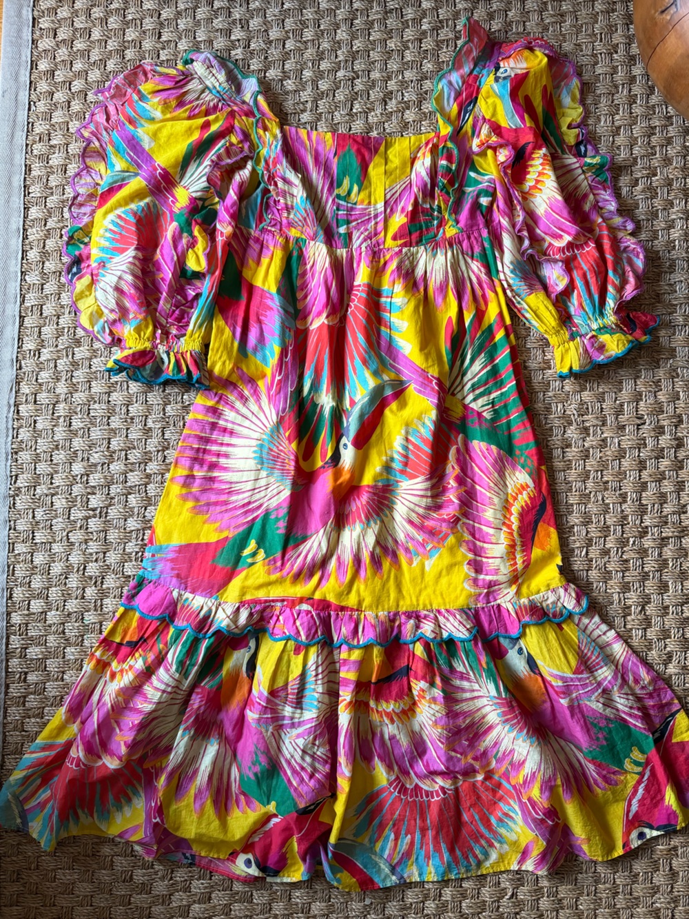 FARM rio multicolor toucan dress